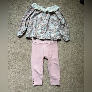 Janie and Jack Soft Pink matching set, 12-18m